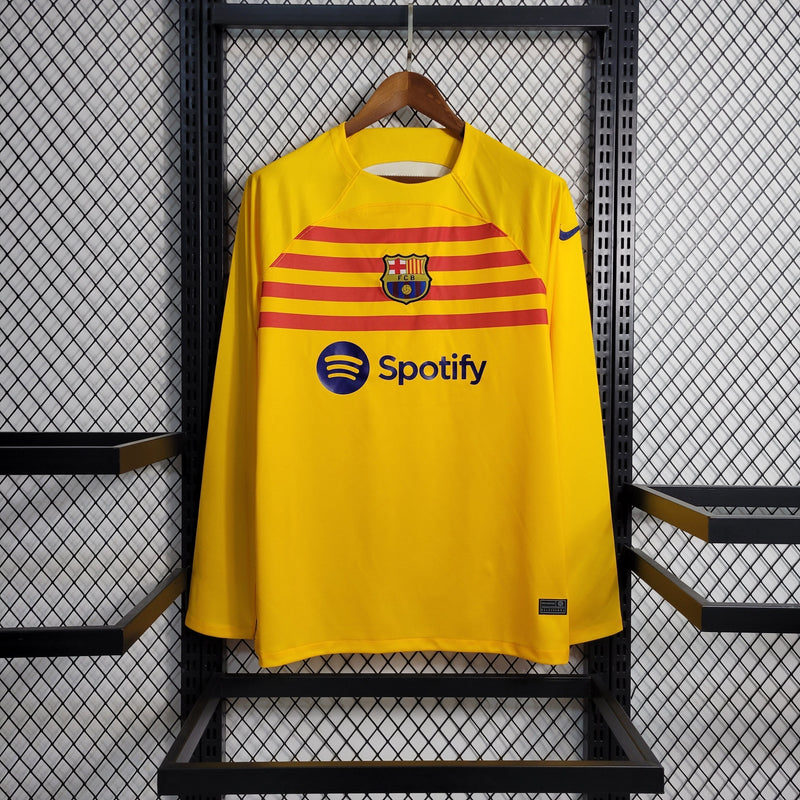 Camisa Barcelona 4 Manga comprida 23/24 - Versão Torcedor