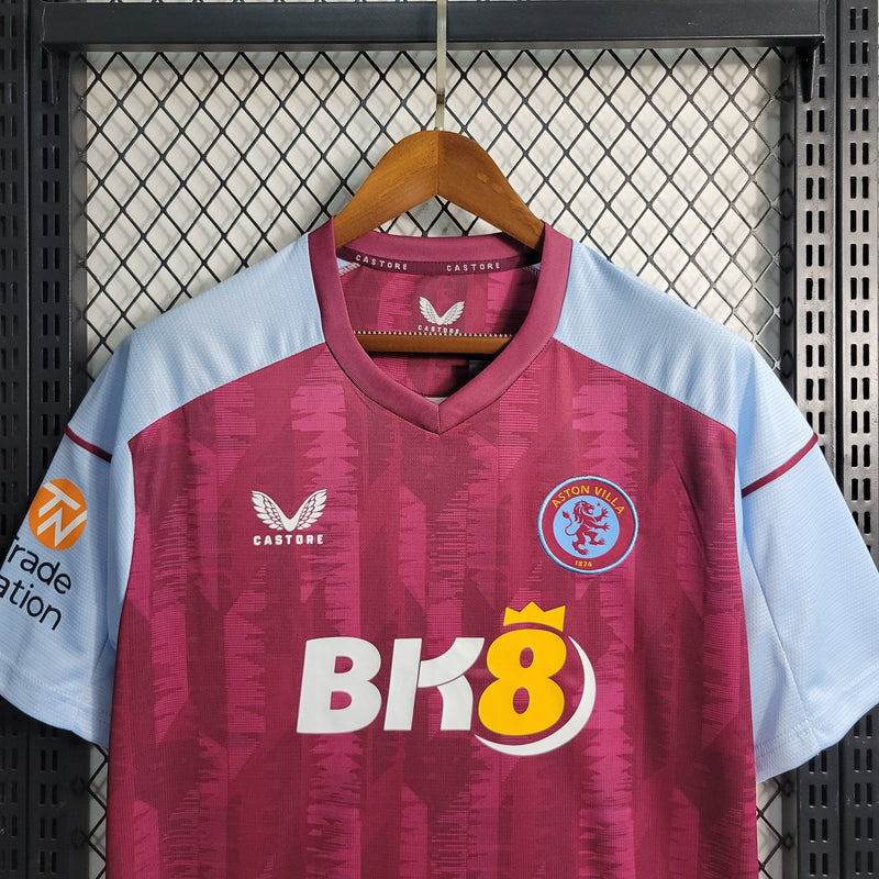 Camisa Aston Villa Home 23/24 Castore Torcedor Masculino - Lançamento