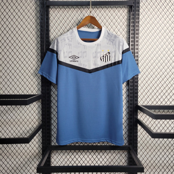 Camisa Santos Treino 23/24 - Umbro Torcedor Masculino - Branca e Azul